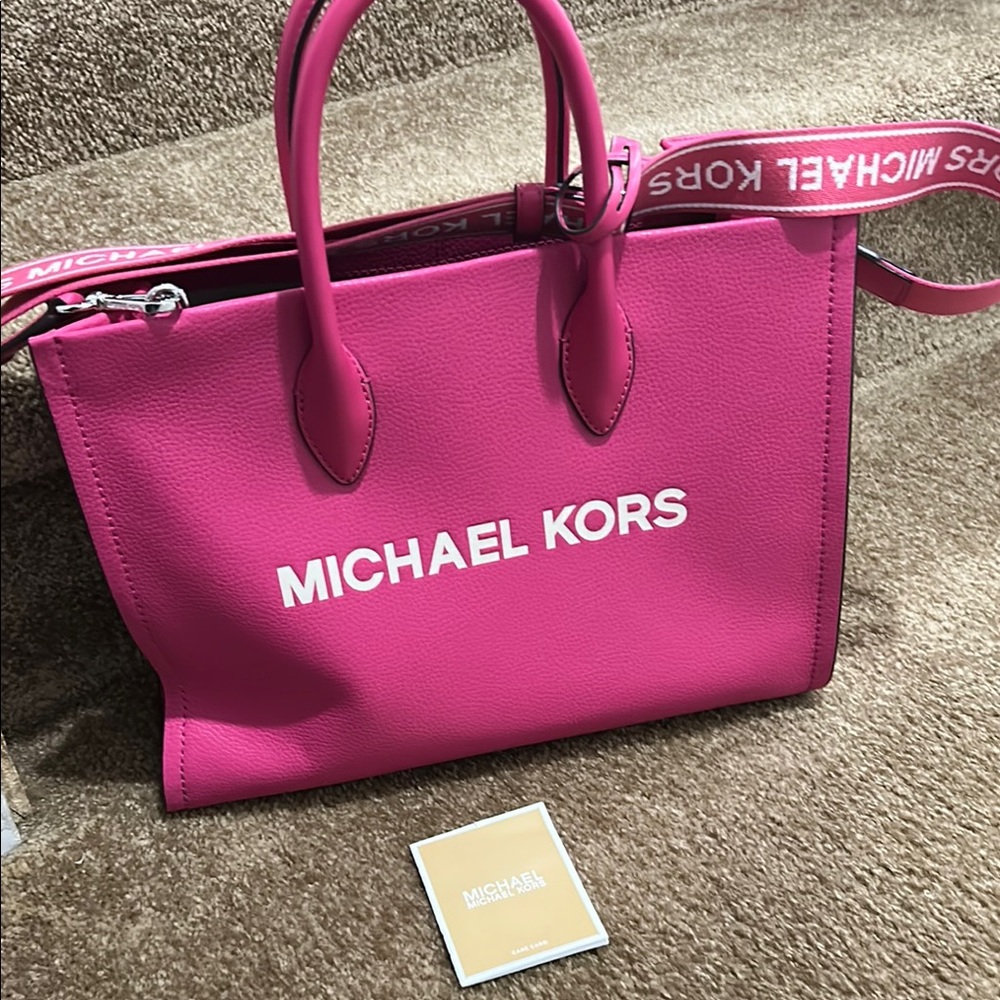 Michael Kors Pink Tote Bag Dragonfruit